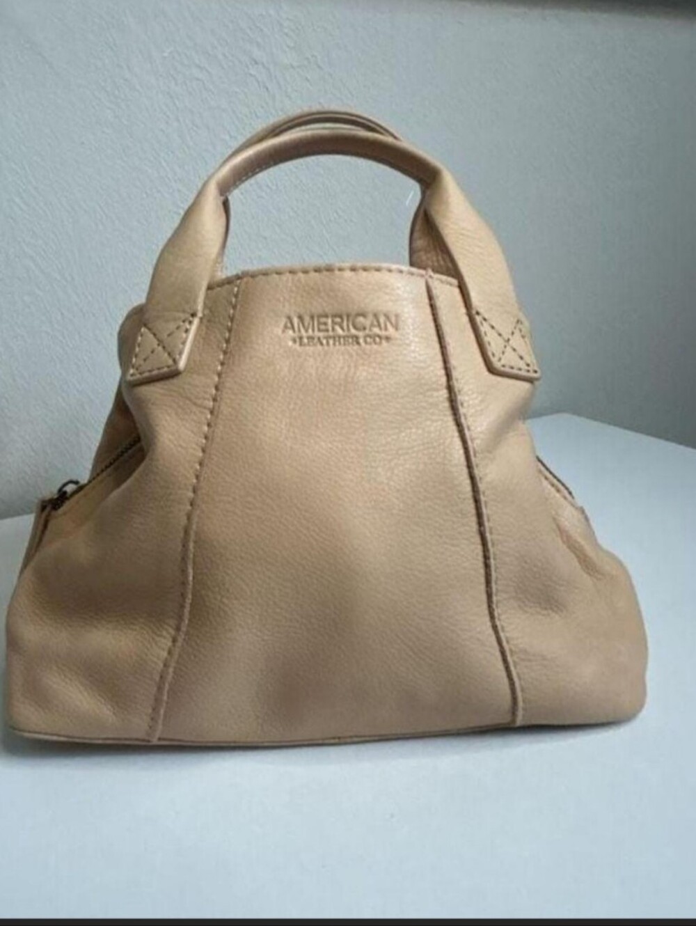 American Leather Co.Beige Leather Tote Bag